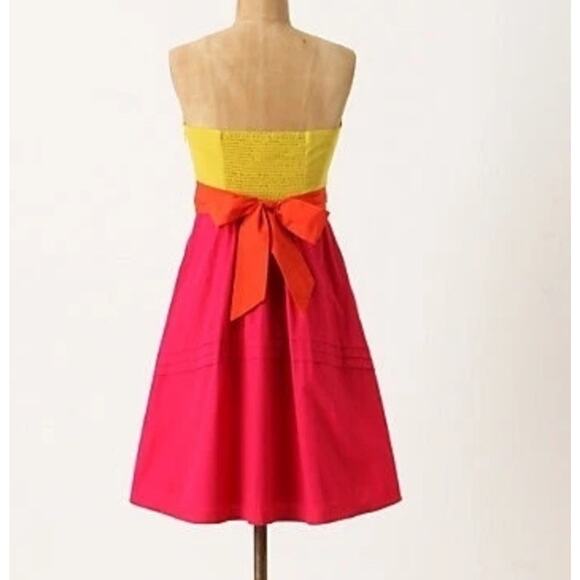 Maeve for Anthropologie Parading Hues Color Block Strapless Dress. Size 4 - Picture 5 of 10